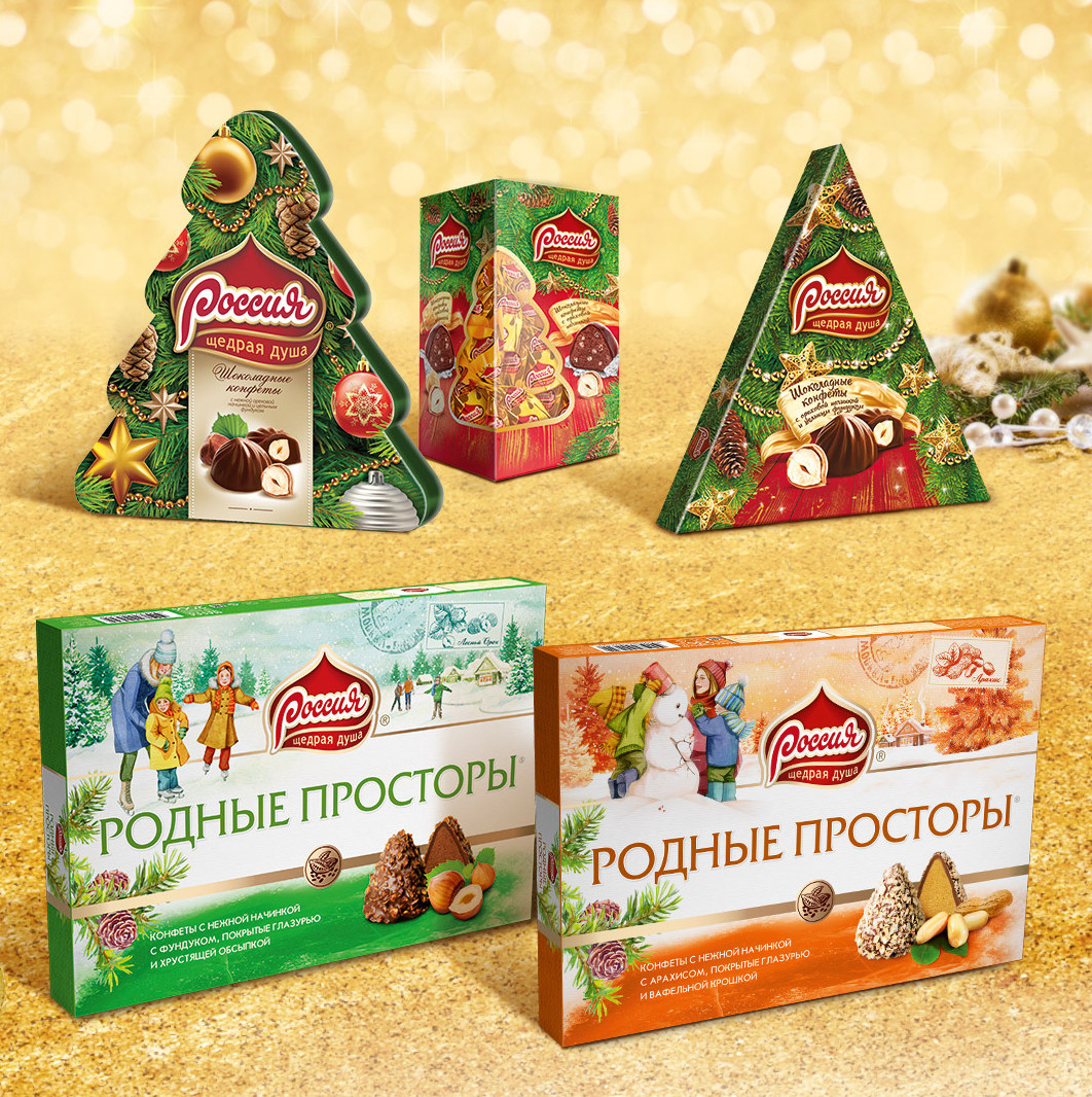 Праздничная коллекция шоколадных конфет «Россия – щедрая душа!» от компании «Нестле»